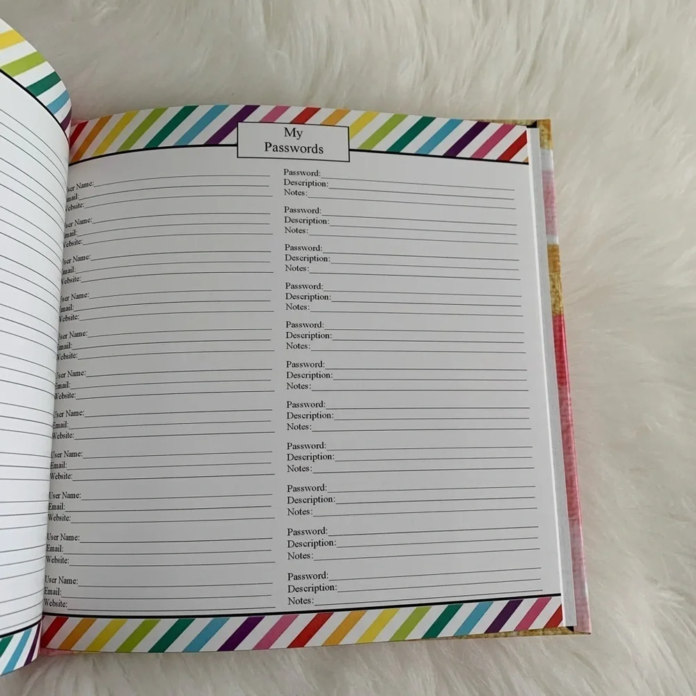 8x8 Address Planner Book Hibiscus Pink Gold